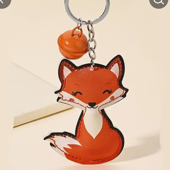 Fox with Bell Key Chain,  Kawaii, Cartoon - Picture 1 of 2